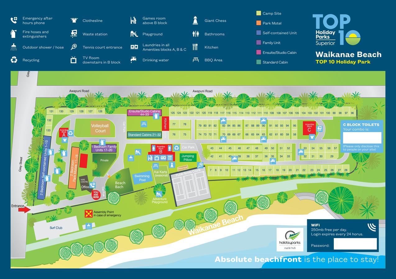 Waikanae Beach Top 10 Holiday Park กิสบอร์น ภายนอก รูปภาพ